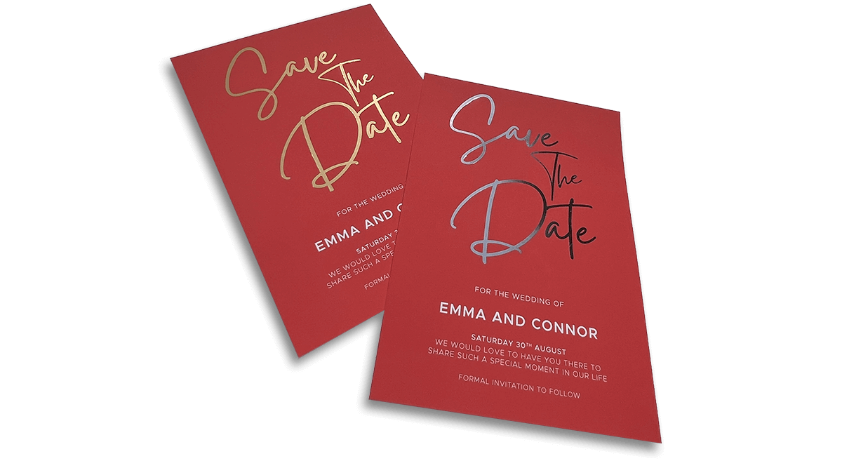 Foiled Save the Date Cards Flat
